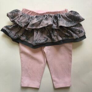 Baby V Skirt Sz 3 Months Pink Gray Lace Tights Jersey Knit